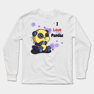 I Love Pandas | Python Dusk Black Long Sleeve T-Shirt